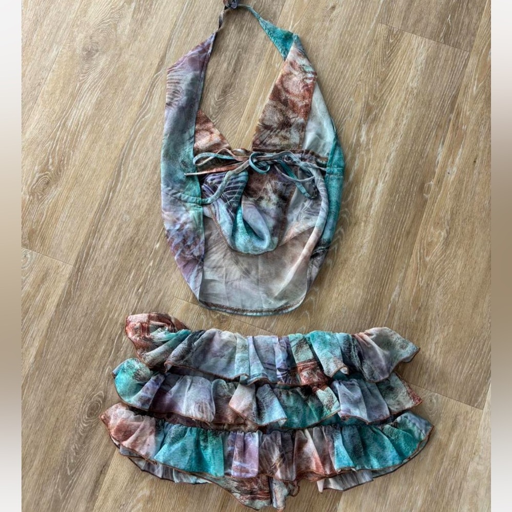 EGO Multicolor Halter Ruffle Skirt Set - Picture 6 of 6